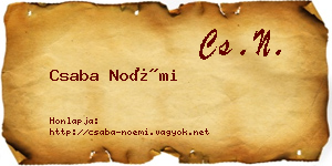 Csaba Noémi névjegykártya